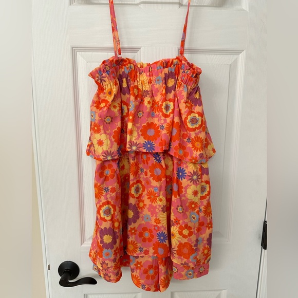 NWT KANCUN BABES RETRO FLORAL PRINTED ROMPER KRISTA HORTON X PINK LILY - Picture 7 of 9